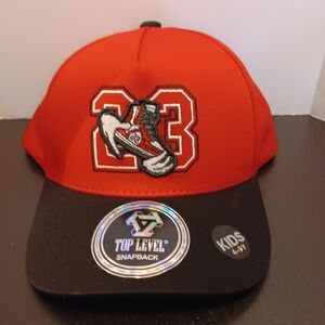 Top Level Kids Red and Black 23 Snapback Hat